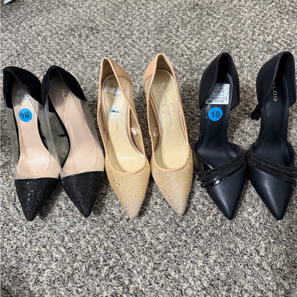 3pairs of heeels 3x$55 size 10